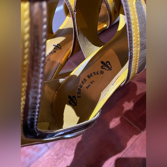 Yellow and copper heels, size 8.5 - Picture 6 of 12